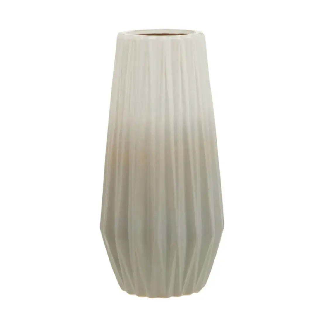Ombre grey and white ceramic dipped effect vases in size large with abstract detail all over. Available to purchase at Albury House Interiors, Matching Tye Essex. 