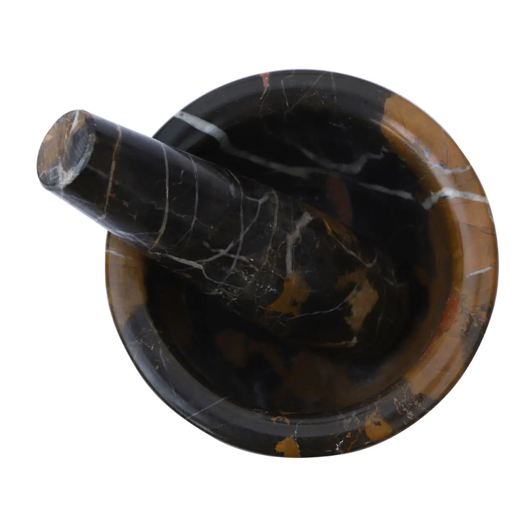 Black and Gold Marble Mortar & Pestle