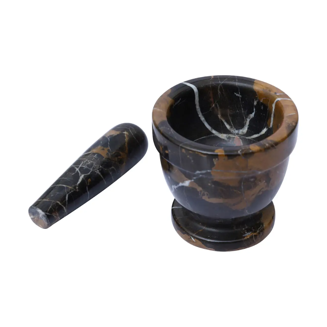 Black and Gold Marble Mortar & Pestle