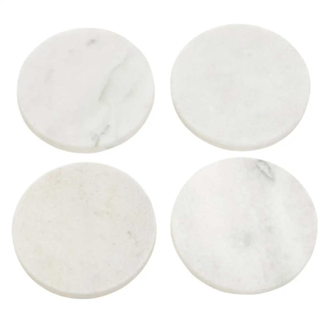 White Round Marble Coasters