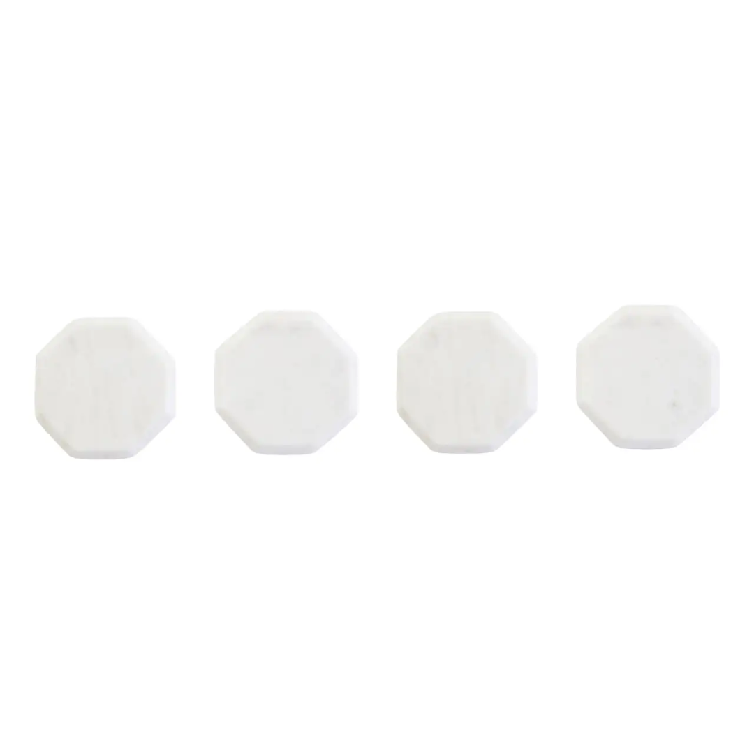 White Octagonal Marble Coasters