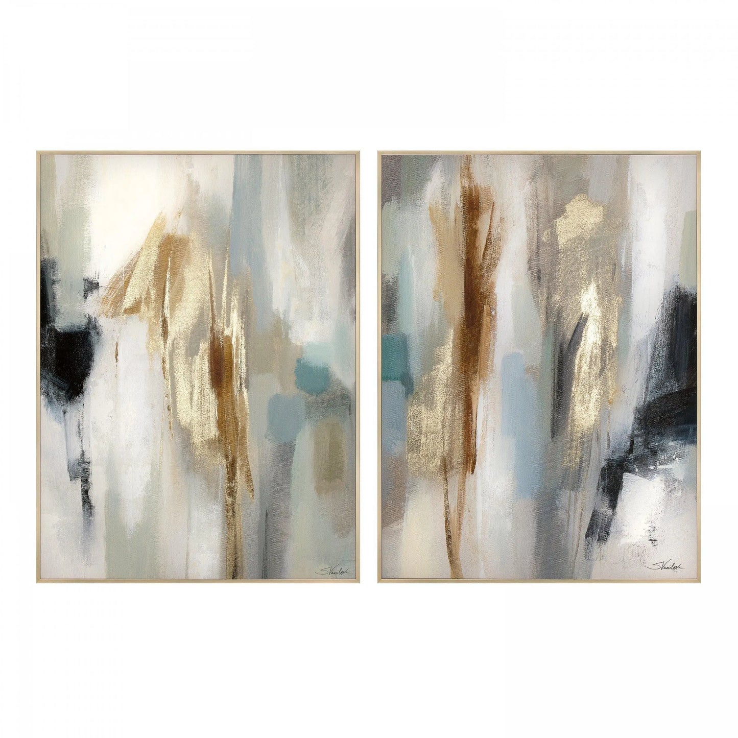 Pastel Brushstrokes Wall Art Pair