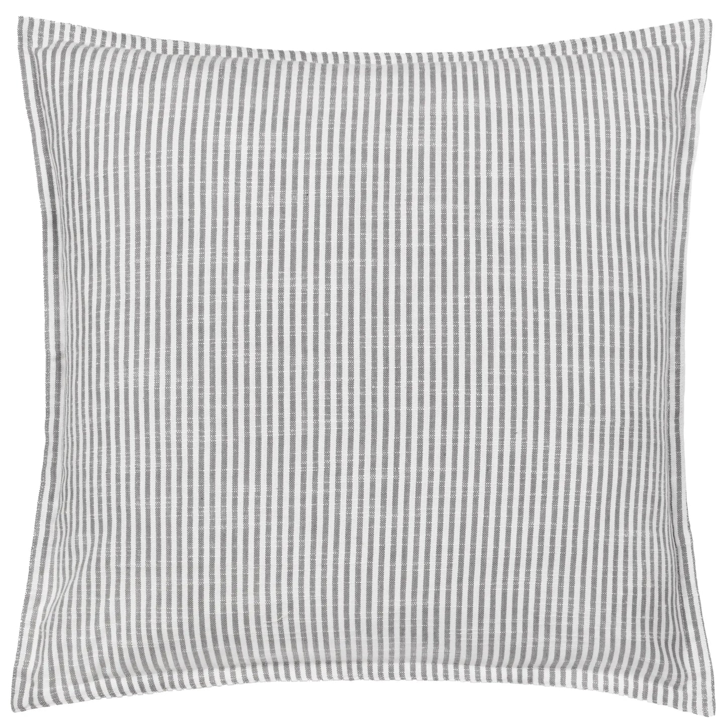 square-pinstripe-cotton-cushion-with-grey-and-white-pinstripes-filled-with-feathers-at-albury-house-interiors