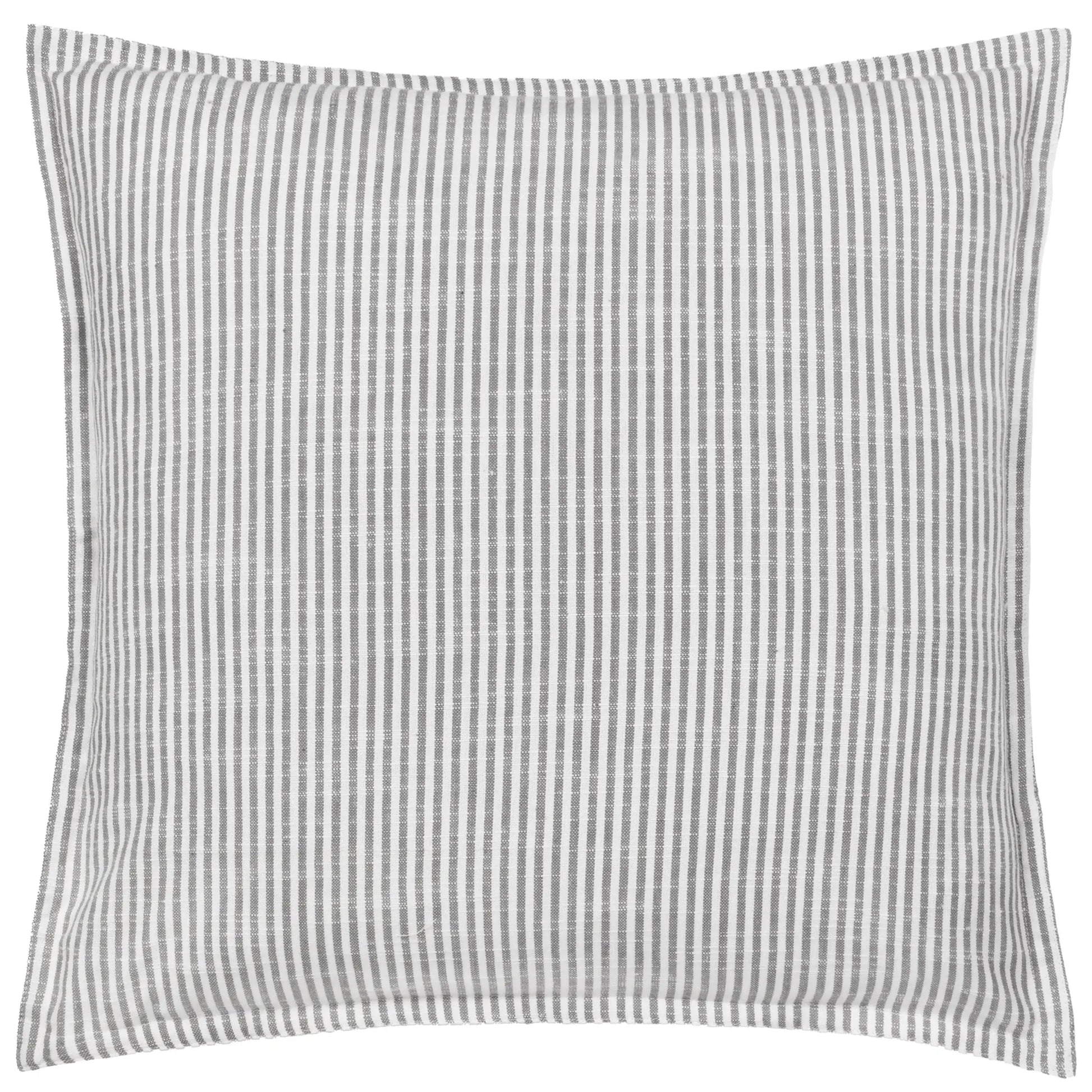 square-pinstripe-cotton-cushion-with-grey-and-white-pinstripes-filled-with-feathers-at-albury-house-interiors