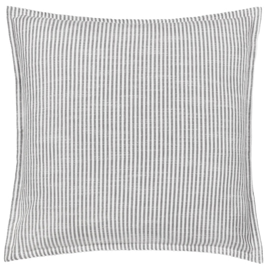 square-pinstripe-cotton-cushion-with-grey-and-white-pinstripes-filled-with-feathers-at-albury-house-interiors