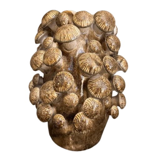 extra-large-portobello-3D-mushroom-brown-ceramic-vase-with-raw-natural-detailing-at-albury-house-interiors-home-decor-store-essex