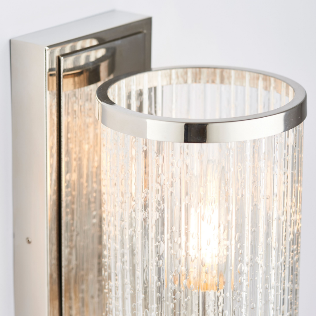 Ribbed Wall Light Nickel