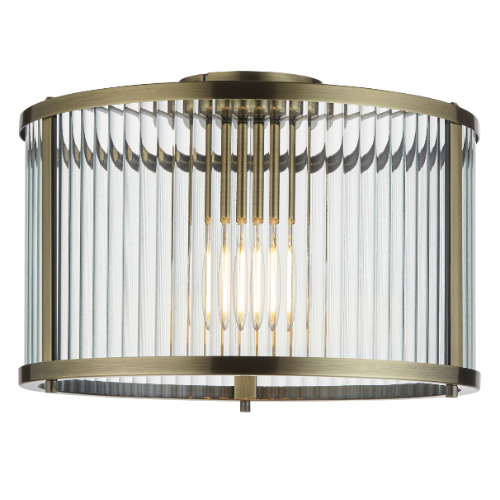 Ribbed Brass Ceiling Light