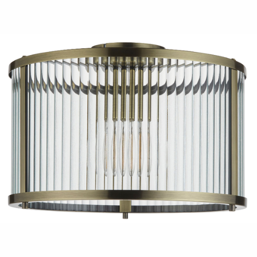 Ribbed Brass Ceiling Light