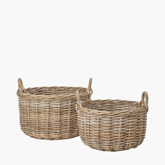 Round Rattan Basket Set