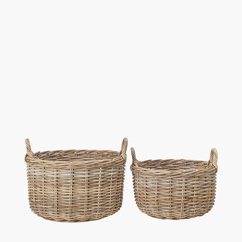 Round Rattan Basket Set