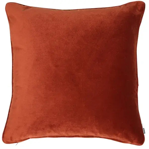 rust-orange-velvet-square-piped-cushion-at-albury-house-interiors