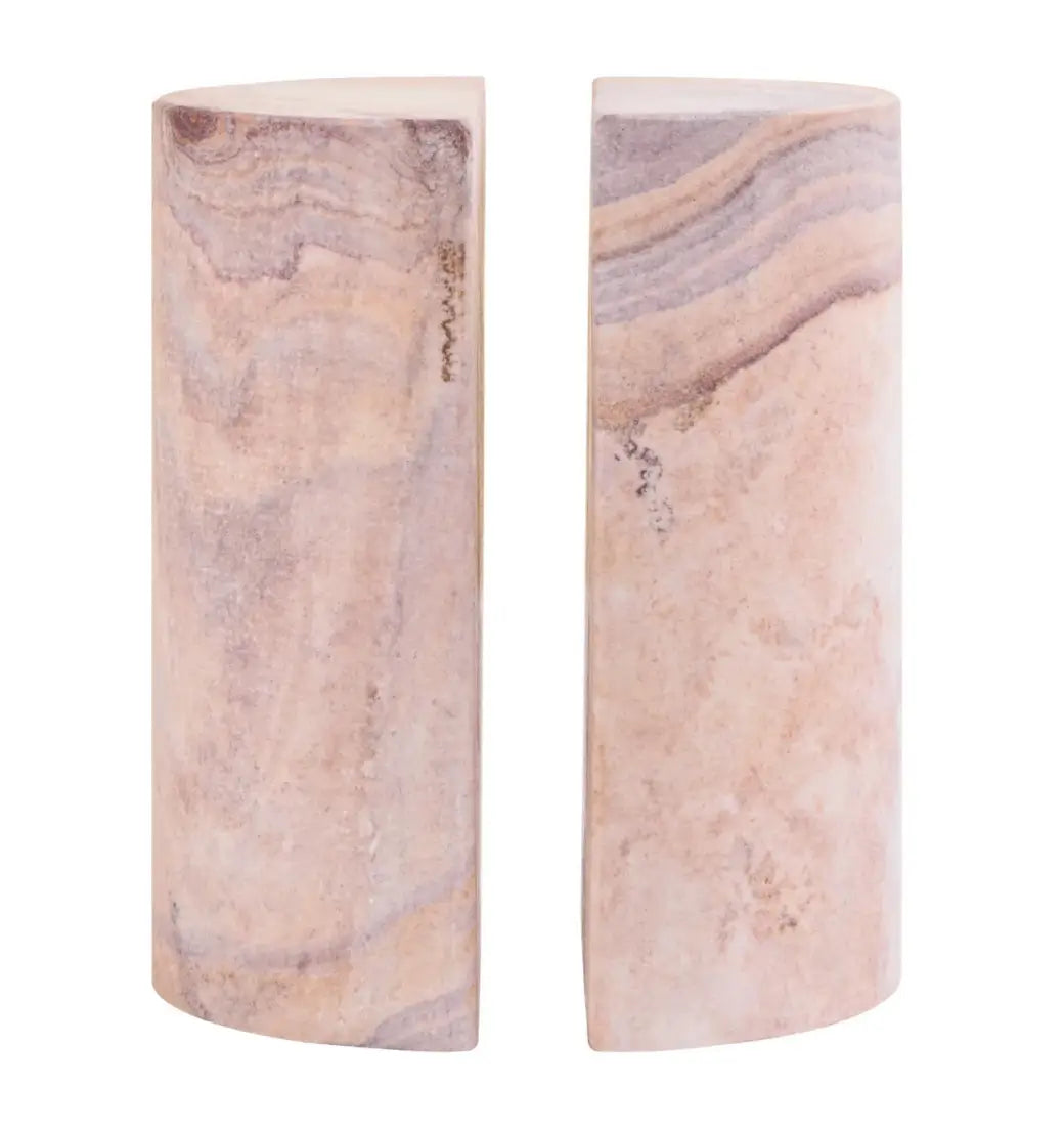 Natural sandstone bookends with rainbow patterns and swirls. Each set is entirely unique due to the natural origin of this stone. Available to purchase from Albury House Interiors, homewares and accessories in Essex. 