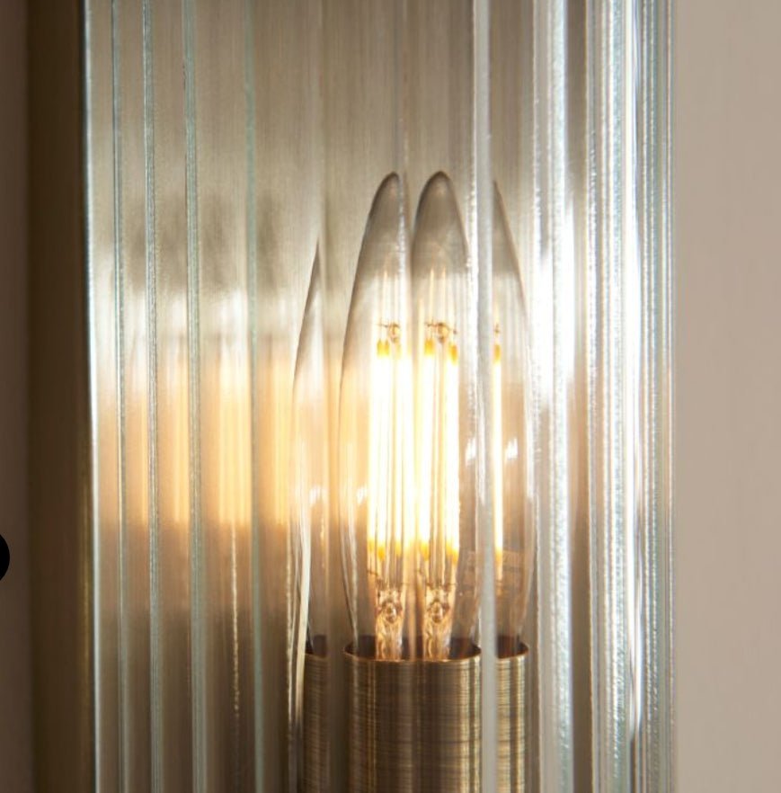 Ribbed Brass Wall Light