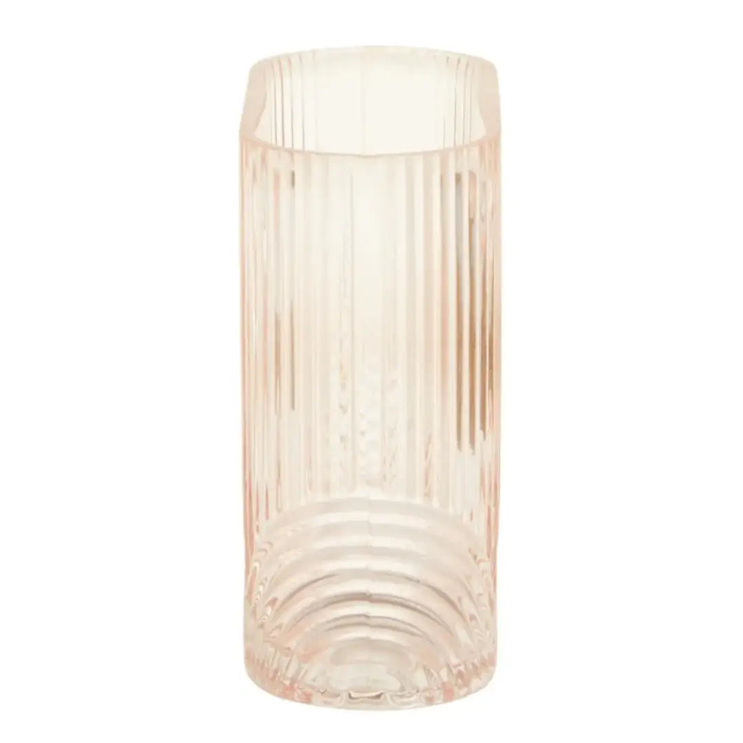 pink-glass-ribbed-vase-ith-semi-circle-arched-detailing-at-albury-house-interiors-in-harlow-essex