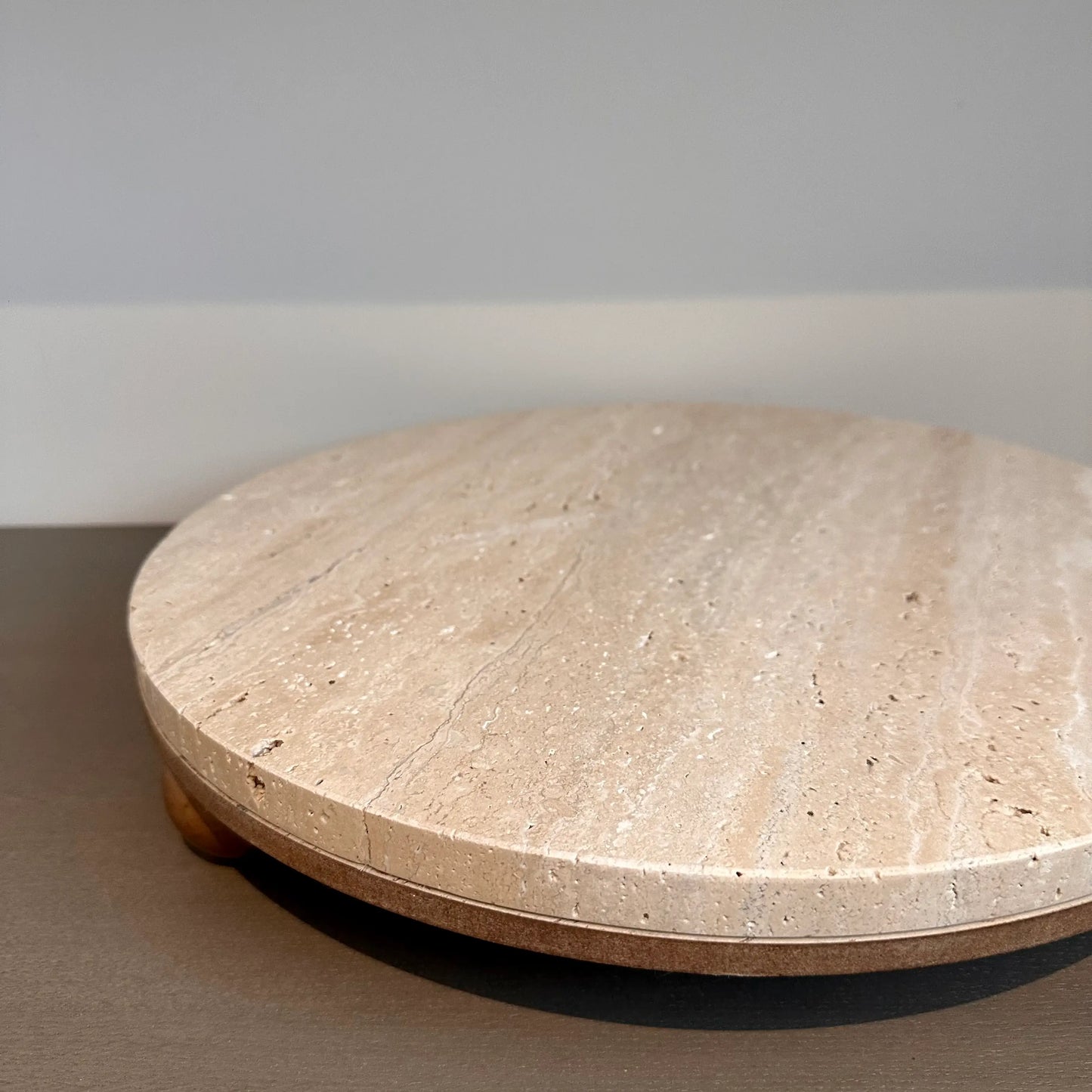 terrazzo-round-stone-tray-with-birch-wood-round-feet-at-albury-house-interiors