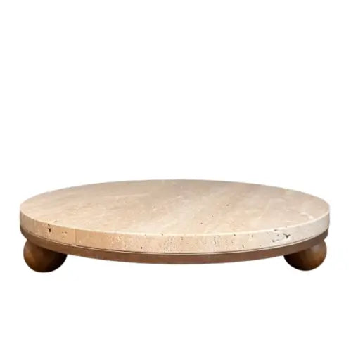 terrazzo-round-stone-tray-with-birch-wood-round-feet-at-albury-house-interiors