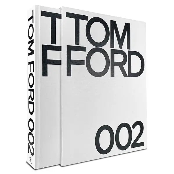 Tom Ford 002 white hardback coffee table book with matching sleeve at Albury House Interiors, interior design accessories and free standing furniture. 