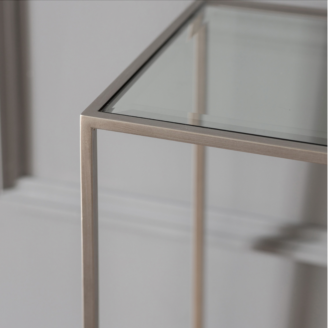 Silver Glass Console Table