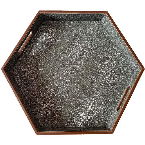 Hexagon Shagreen Tray