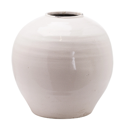 Extra Large White Crackle Vase