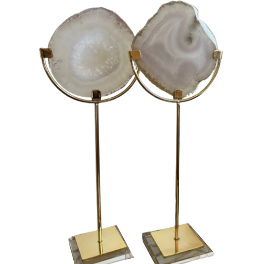 Agate Slice Gold Stand