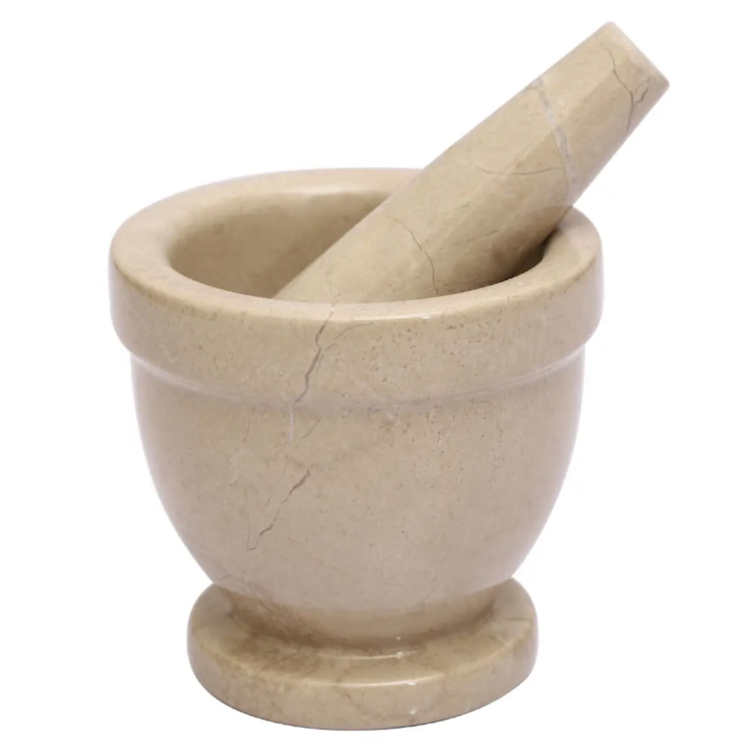 Champagne Marble Mortar & Pestle