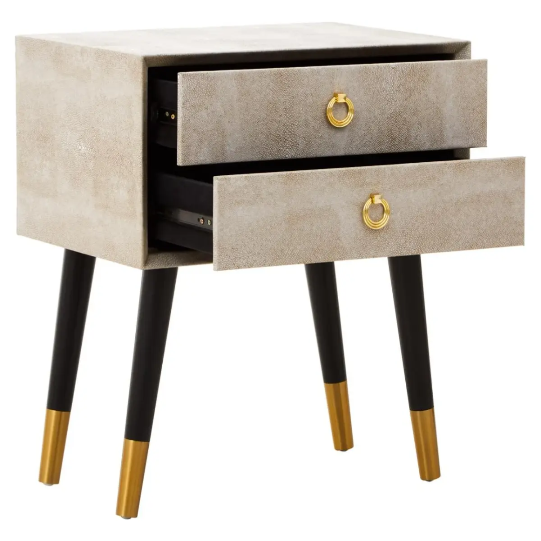 Shagreen Side Table With Drawers
