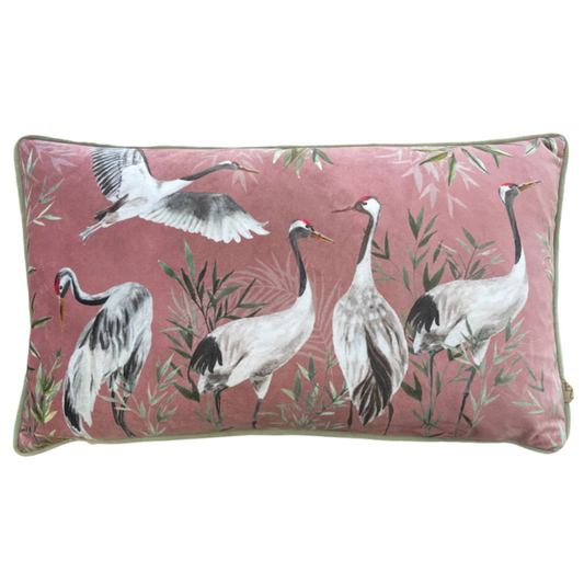Pink Crane Cushion