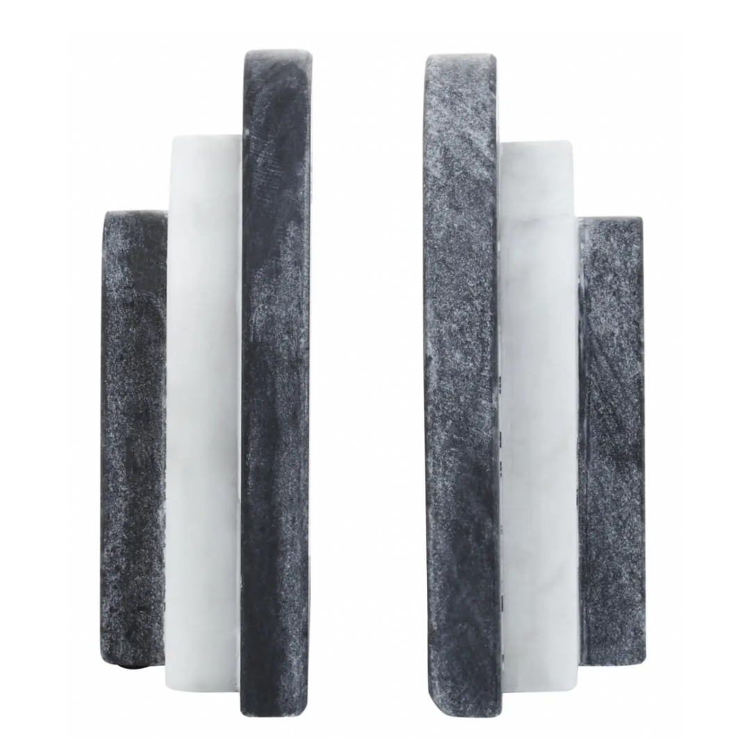 Black & White Arch Marble Bookends