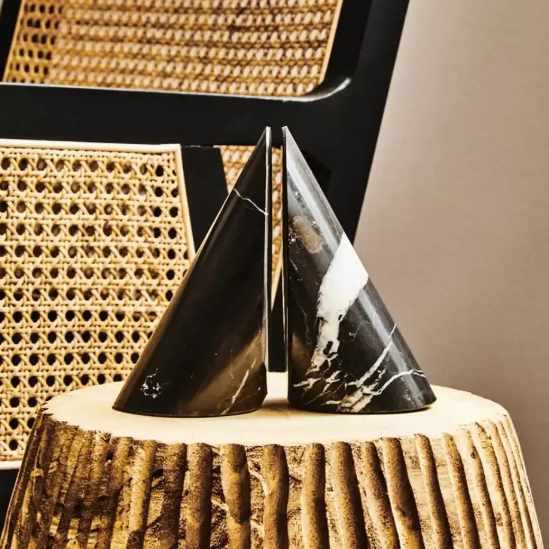 Wedge Bookends Black