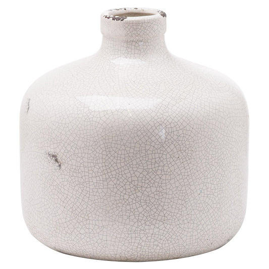 White Squat Vase Small