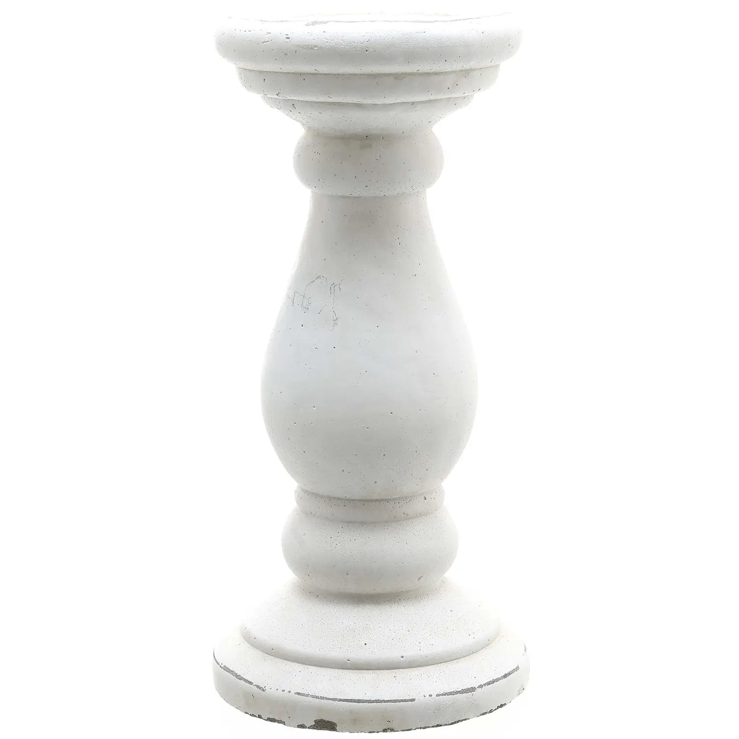 white-ceramic-pillar-candle-holders-in-sizes-small-and-large-at-albury-house-interiors