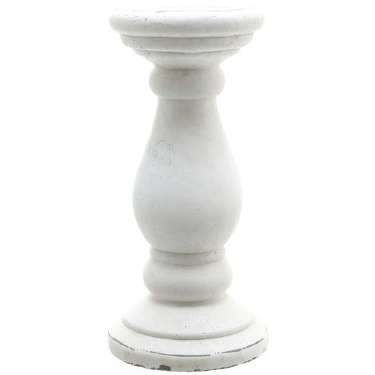 white-ceramic-pillar-candle-holders-in-sizes-small-and-large-at-albury-house-interiors
