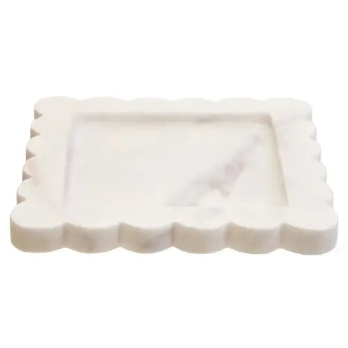 White Marble Scallop Tray
