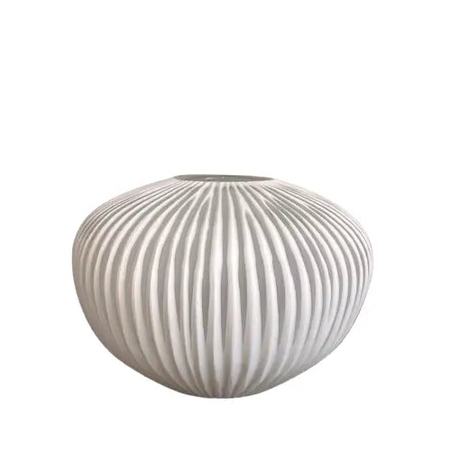 matt-white-glass-ribbed-bowl-vase-at-albury-house-interiors