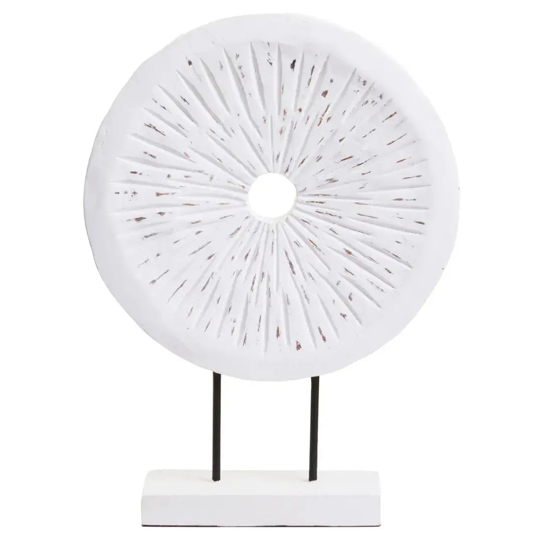 Whitewash Disc On Stand Large