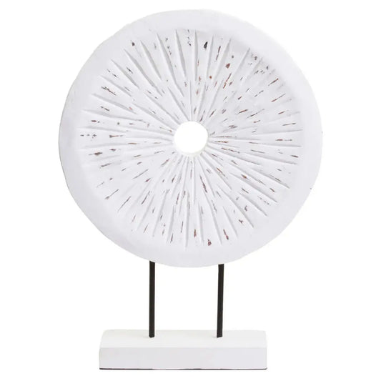 Whitewash Disc On Stand Large