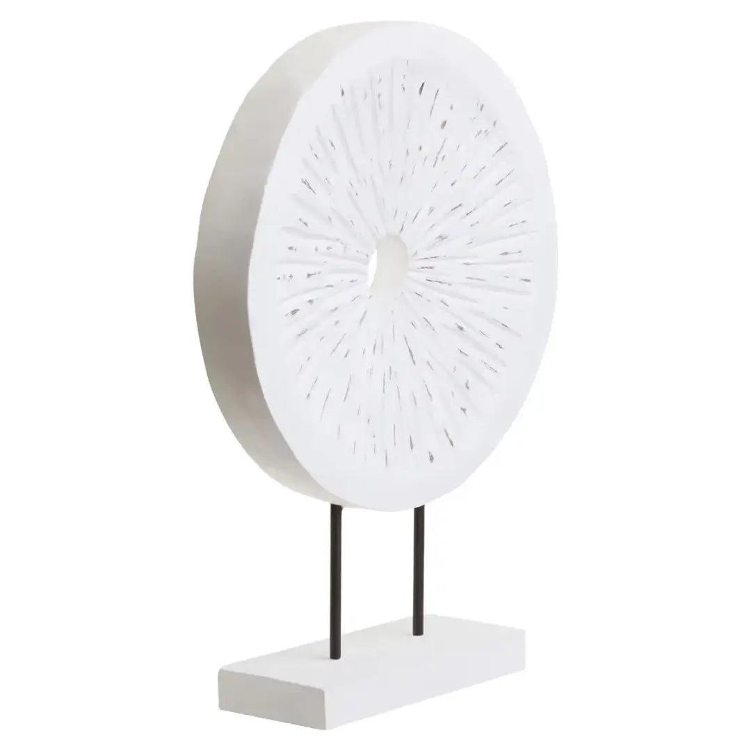 Whitewash Disc On Stand Large