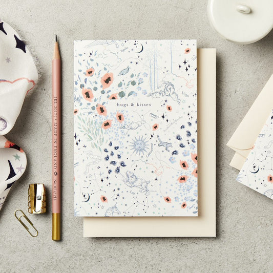 Katie-leamon-zodiac-print-hugs-and-kisses-greeting-card-at-albury-house-interiors-essex