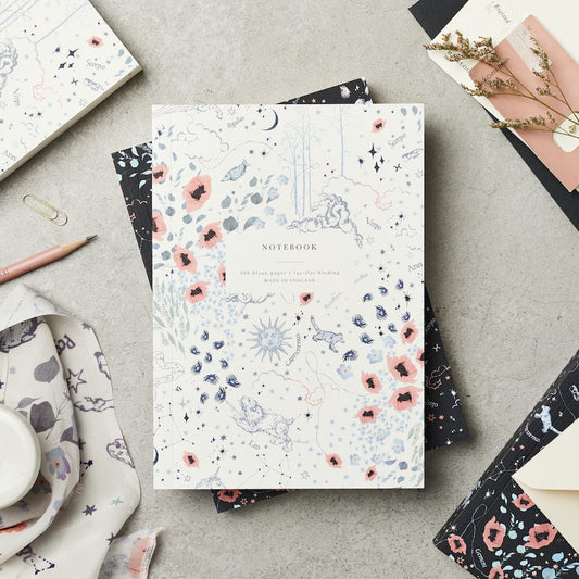 katie-leamon-zodiac-print-notebook-in-white-blue-and-pink-at-albury-house-interiors